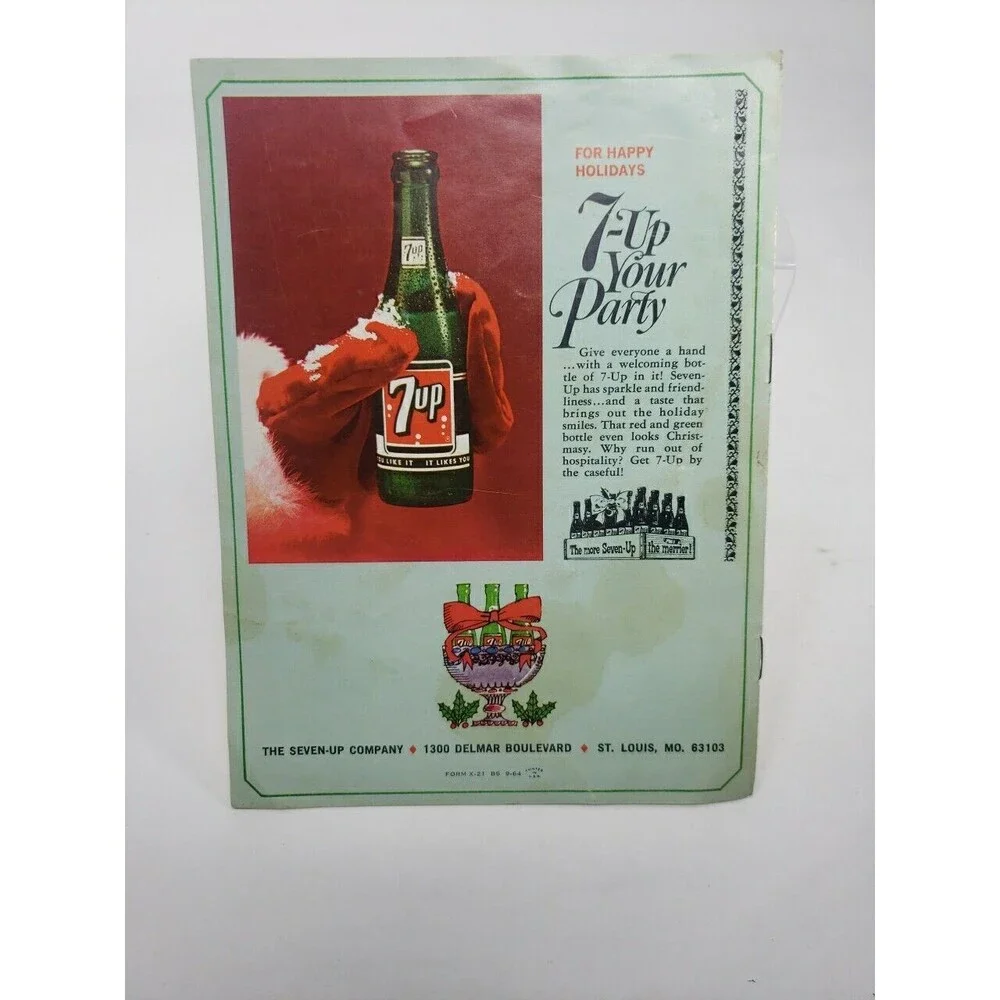 For Happy Holidays 7 Up Your Party 1964 Advertising Recipe Booklet St. Louis MO